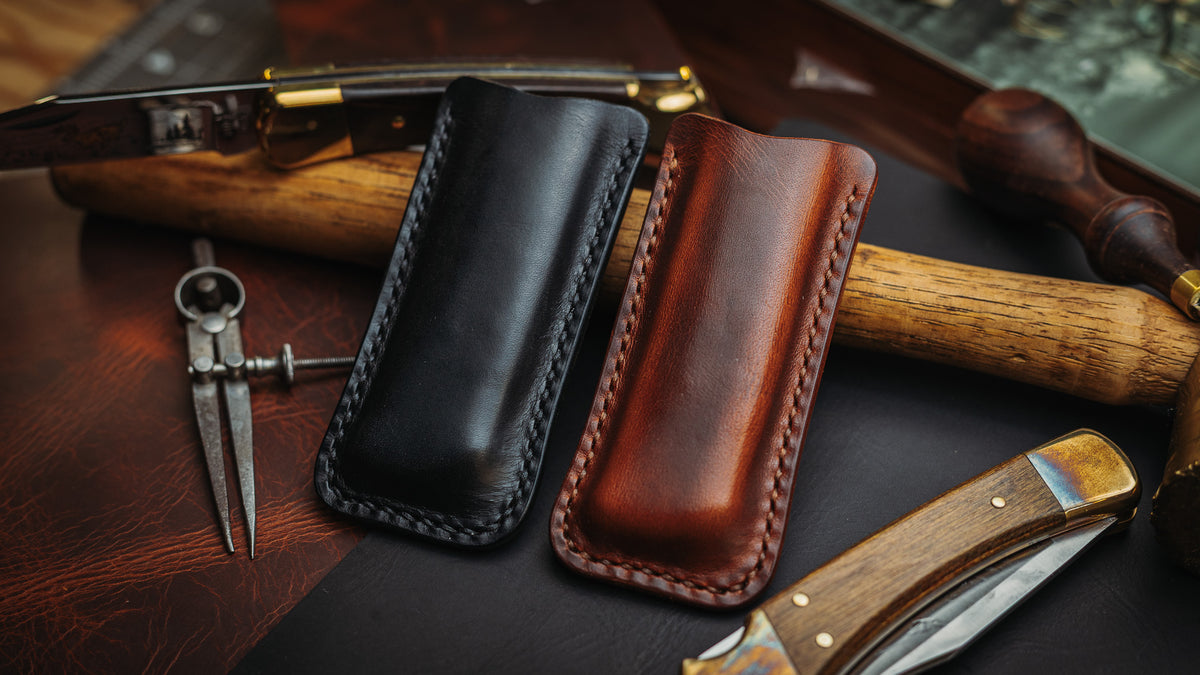 Italian Leather Buck 110 Pocket Sheath