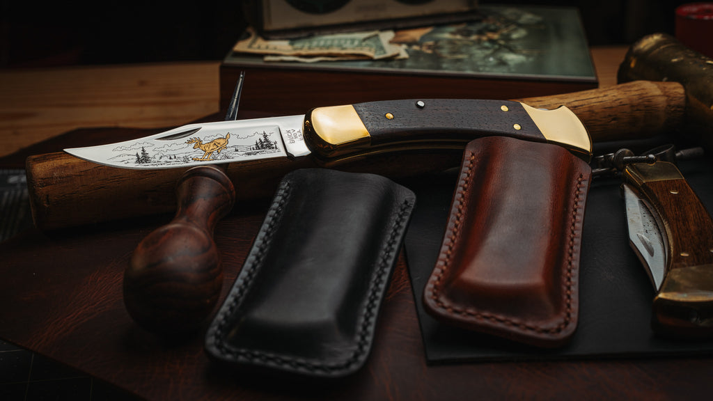 Italian Leather Buck 110 Pocket Sheath